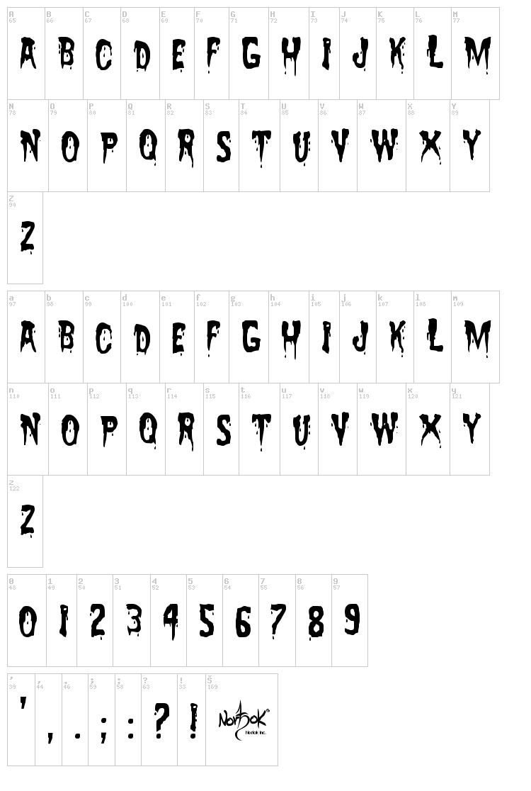 Zreaks NFI font map